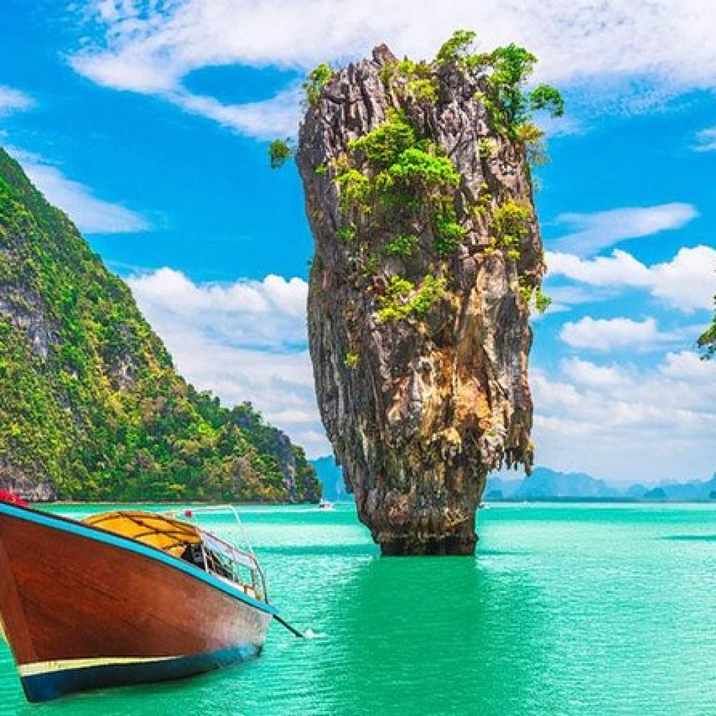 James Bond Island on Long Tail Boat